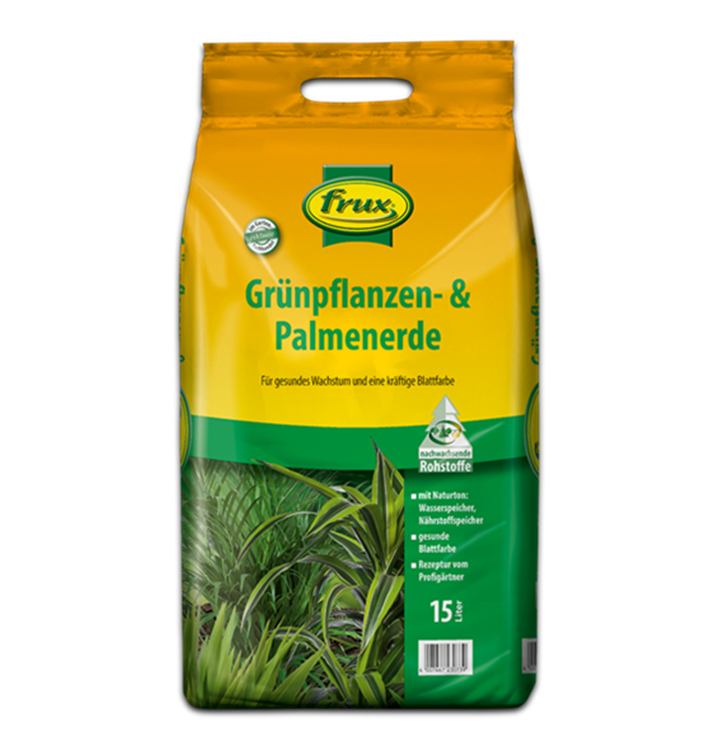 Frux Bio Grünpflanzen- & Palmenerde Mit Naturton – 18 Liter, Nährstoffreich & Strukturstabil